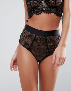Трусы с завышенной талией и шнуровкой ASOS Rai - Черный