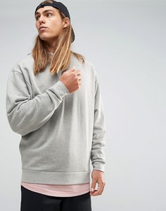 Серый длинный свободный меланжевый свитшот ASOS - Серый