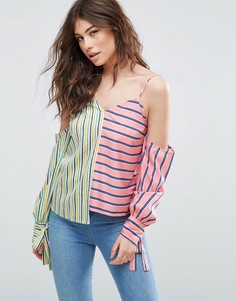 Топ с открытыми плечами в полоску ASOS - Мульти