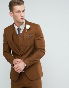 Пиджак скинни ASOS WEDDING - Коричневый
