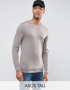 Легкий обтягивающий свитшот серого цвета ASOS TALL - Бежевый