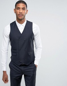 Темно-синий жилет скинни из 100% шерсти ASOS - Темно-синий