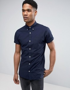 Узкая рубашка с короткими рукавами Jack &amp; Jones Premium - Темно-синий