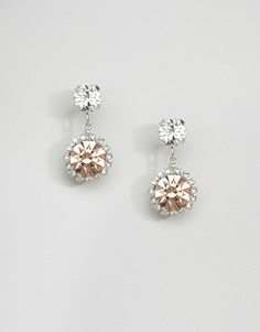 Серьги-подвески с кристаллами Swarovski Krystal London Rosetta - Серебряный
