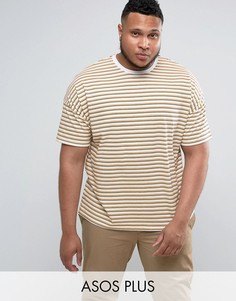 Полосатая oversize-футболка в стиле ретро ASOS PLUS - Белый