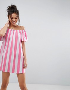 Сарафан в полоску с открытыми плечами ASOS - Мульти