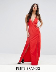 Платье макси с перекрестной спиной кроше Boohoo Petite - Красный