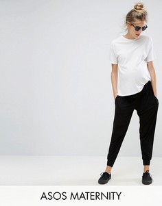 Трикотажные широкие брюки ASOS Maternity - Черный