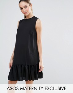 Платье без рукавов с асимметричным краем ASOS Maternity - Черный