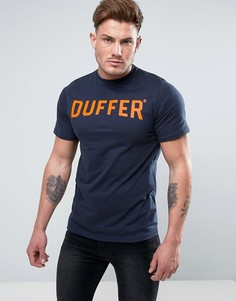 Темно-синяя футболка с логотипом Duffer - Темно-синий