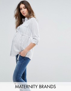 Рубашка в полоску с длинными рукавами Mamalicous - Мульти Mama.Licious
