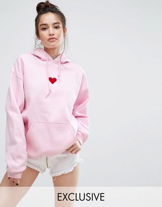 Oversize-худи с нашивкой в форме сердца Adolescent Clothing - Розовый
