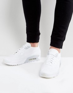 Белые кроссовки Nike Air Max 90 Ultra Flyknit 875943-101 - Белый