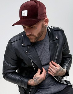 Бордовая вельветовая бейсболка ASOS - Красный