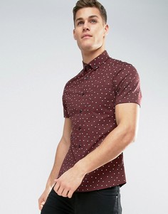 Облегающая рубашка в горошек ASOS - Красный