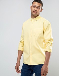 Желтая oversize-рубашка из выбеленной саржи ASOS - Желтый