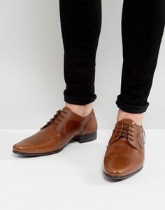 Светло-коричневые кожаные туфли дерби с тиснением ASOS - Рыжий