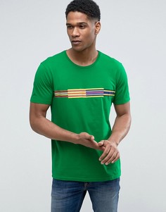 Футболка с полосой на груди United Colors of Benetton - Зеленый