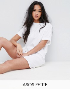 Платье-футболка с отворотами на рукавах ASOS PETITE Ultimate - Белый