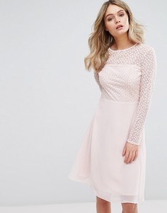 Платье миди с вышивкой Elise Ryan - Розовый