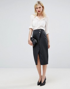Юбка-карандаш в полоску ASOS - Темно-синий