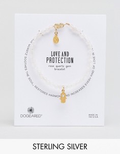Позолоченный браслет с подвесками в виде сердечка и хамсы Dogeared Love and Protection - Розовый