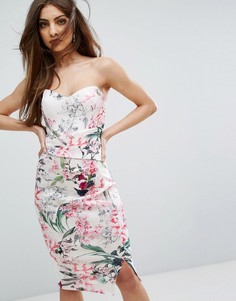 Платье-футляр с тропическим цветочным принтом Lipsy - Мульти