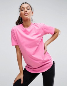 Футболка бойфренда с закругленным краем ASOS - Розовый