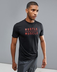 Черная футболка с надписью New Look SPORT - Черный