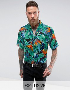 Рубашка классического кроя с тропическим принтом Reclaimed Vintage Inspired - Черный