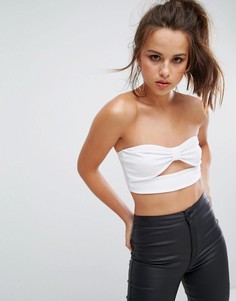 Топ с открытыми плечами PrettyLittleThing - Белый