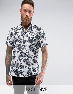 Рубашка классического кроя с принтом роз Reclaimed Vintage Inspired - Белый