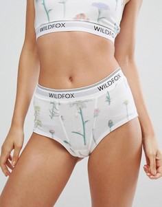Трусики-шорты с цветочным принтом Wildfox - Белый
