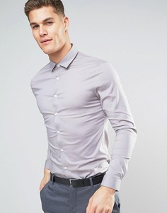 Серая эластичная супероблегающая рубашка ASOS - Серый