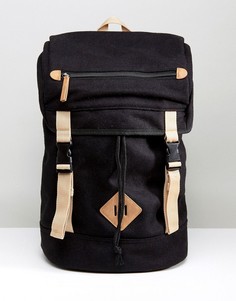 Черный походный рюкзак из мельтона с контрастной отделкой ASOS - Черный