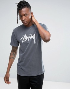 Футболка с крупным логотипом Stussy - Черный