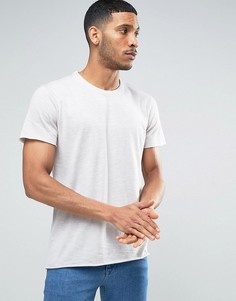 Футболка с необработанным краем Selected Homme - Светло-серый