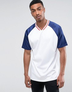 Сетчатая oversize-футболка с контрастными рукавами ASOS - Белый