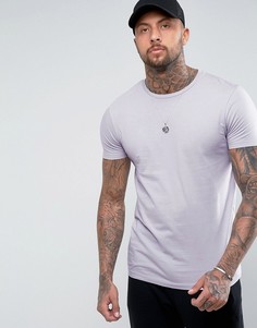 Длинная футболка с круглым вырезом ASOS - Фиолетовый