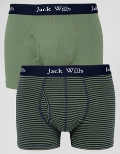 2 пары боксеров-брифов цвета хаки с полоску Jack Wills Chetwood - Зеленый