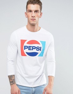 Футболка с рукавами 3/4 и принтом Pepsi ASOS - Белый