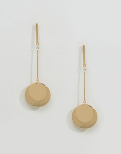 Серьги-подвески с дизайном в виде двух дисков ASOS - Золотой