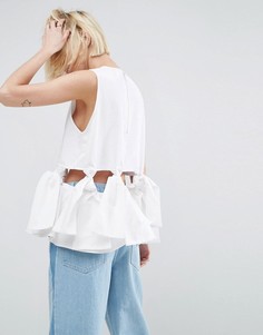 Топ свободного покроя с узлом ASOS WHITE - Белый