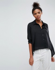 Блузка с удлиненной спинкой ASOS - Черный