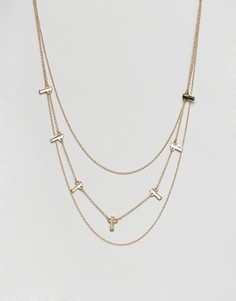 Ярусное ожерелье с планками ASOS - Золотой