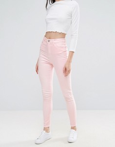 Розовые джинсы скинни с завышенной талией Waven Anika - Розовый