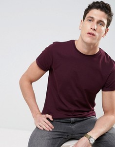 Красная футболка с круглым вырезом и отворотами на рукавах ASOS - Красный