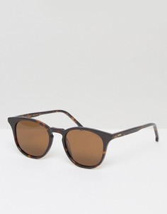 Солнцезащитные очки в квадратной черепаховой оправе Komono The Beaumont - Коричневый