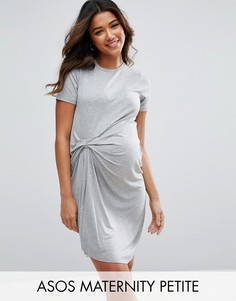Платье-футболка со сборками ASOS Maternity PETITE - Серый