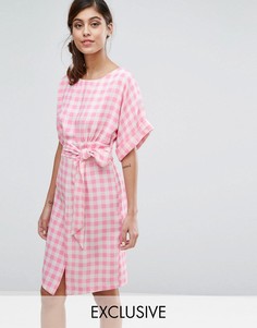 Платье с рукавами‑кимоно и поясом Closet London - Мульти